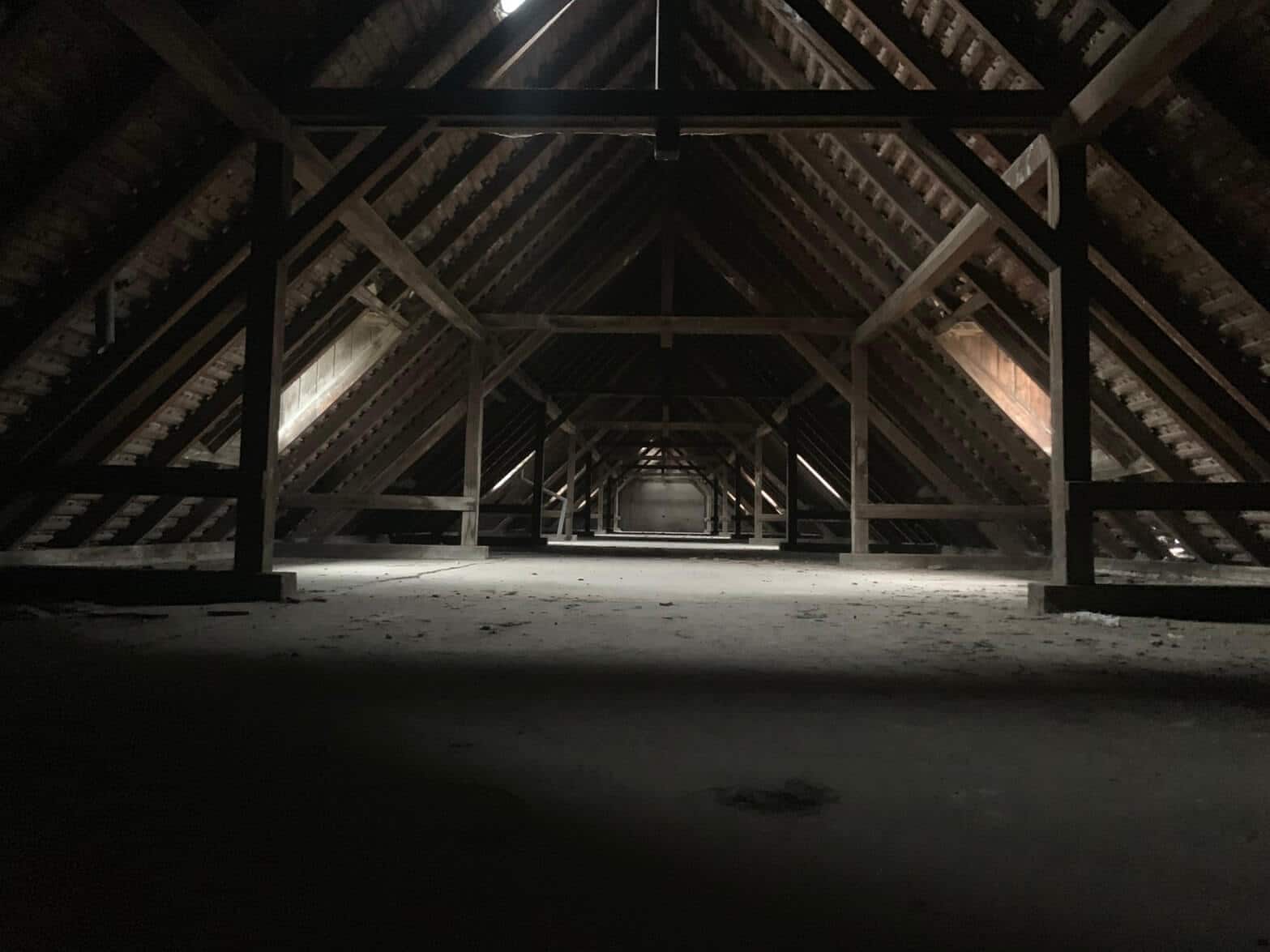 A dark and empty attic