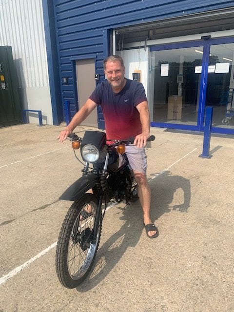 Gavin with his motorbike which was stored at Cinch Storage Bicester