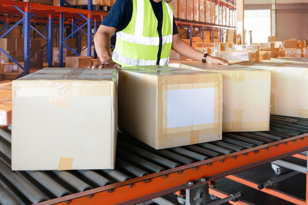 Man dispatching parcels