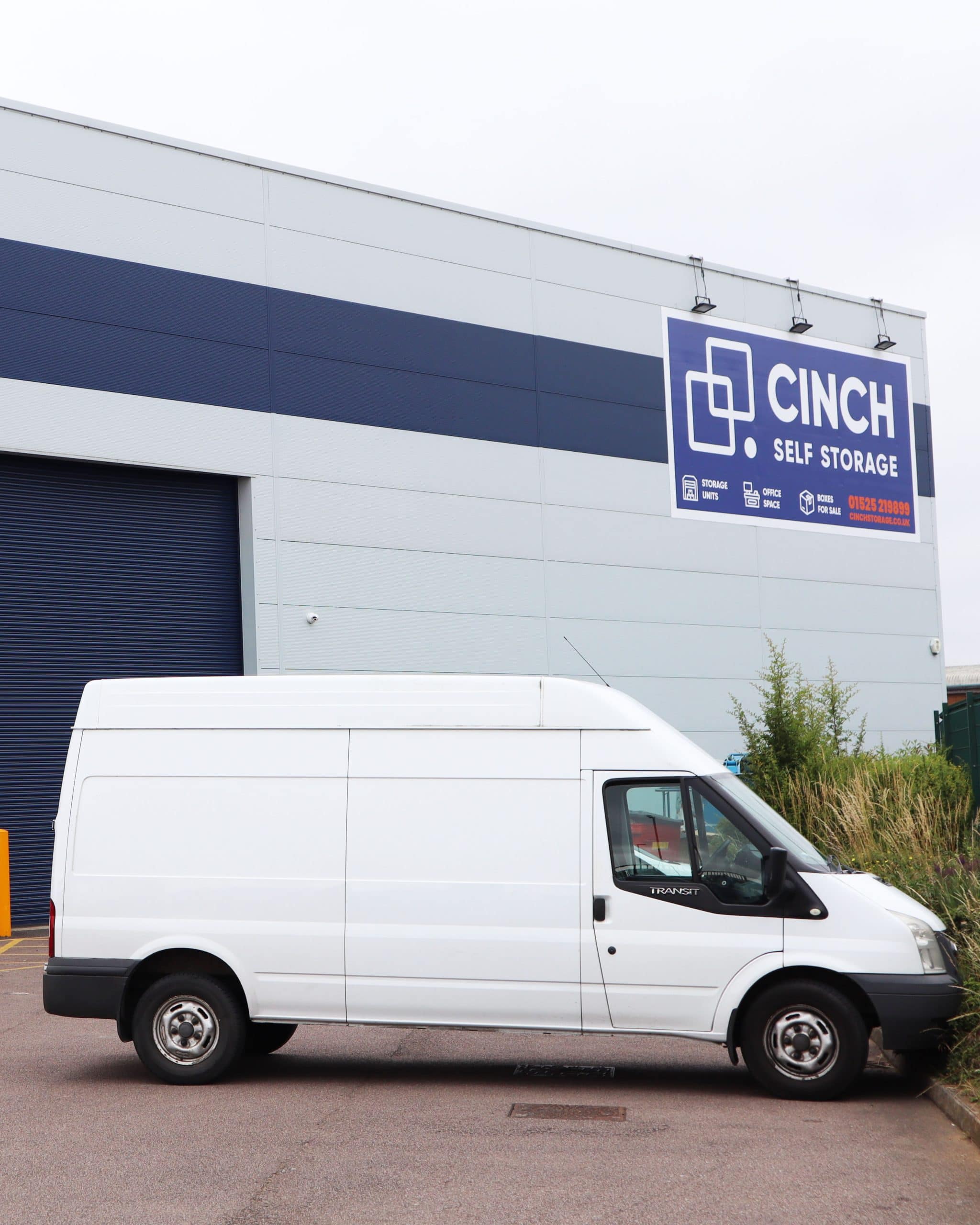 Van outside Cinch storage facility