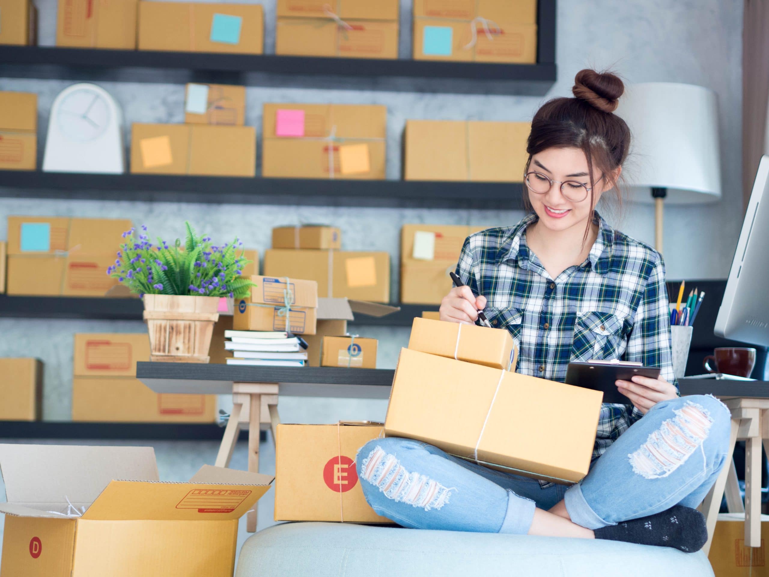 Young Business Woman Storage Units Chingford