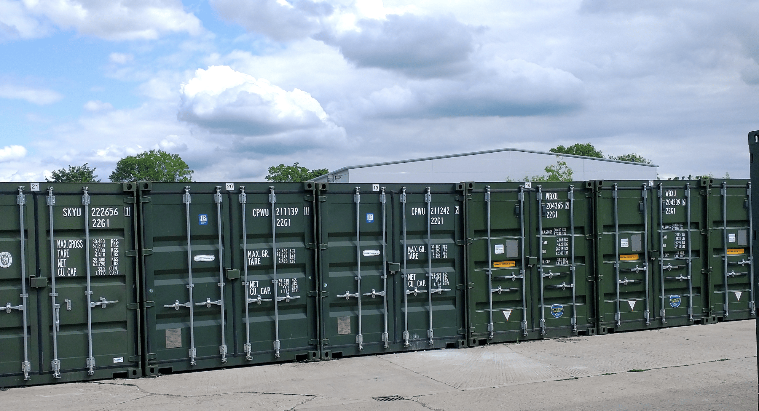 Storage Containers outdoors at a storage facility