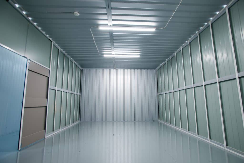 In the process of moving house? Our storage Newbury will help. Image shows the inside of a large storage unit, empty and ready to be filled. 