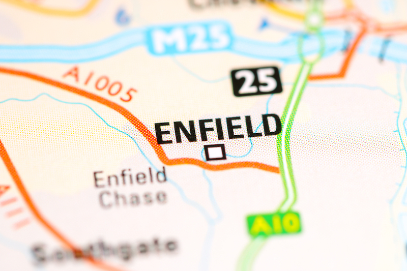 Is Enfield a nice place to live? Image shows a map with Enfield marked on it.